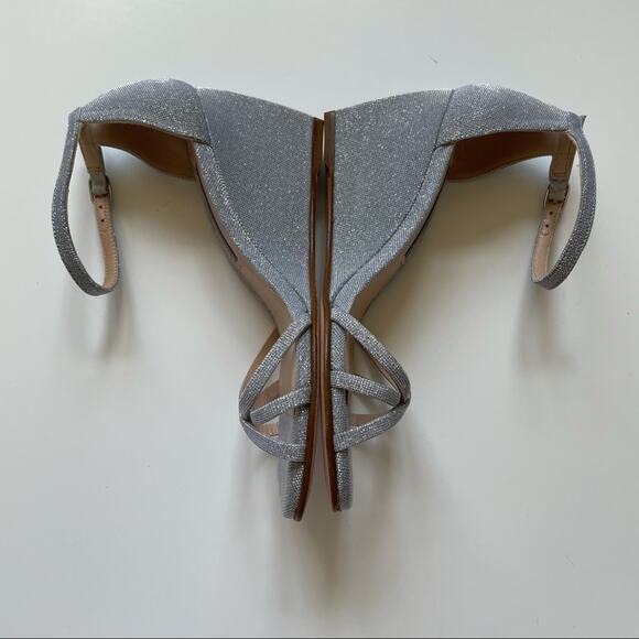 NEW Stuart Weitzman Silver Glitter Wedge Size 4 - Picture 8 of 9